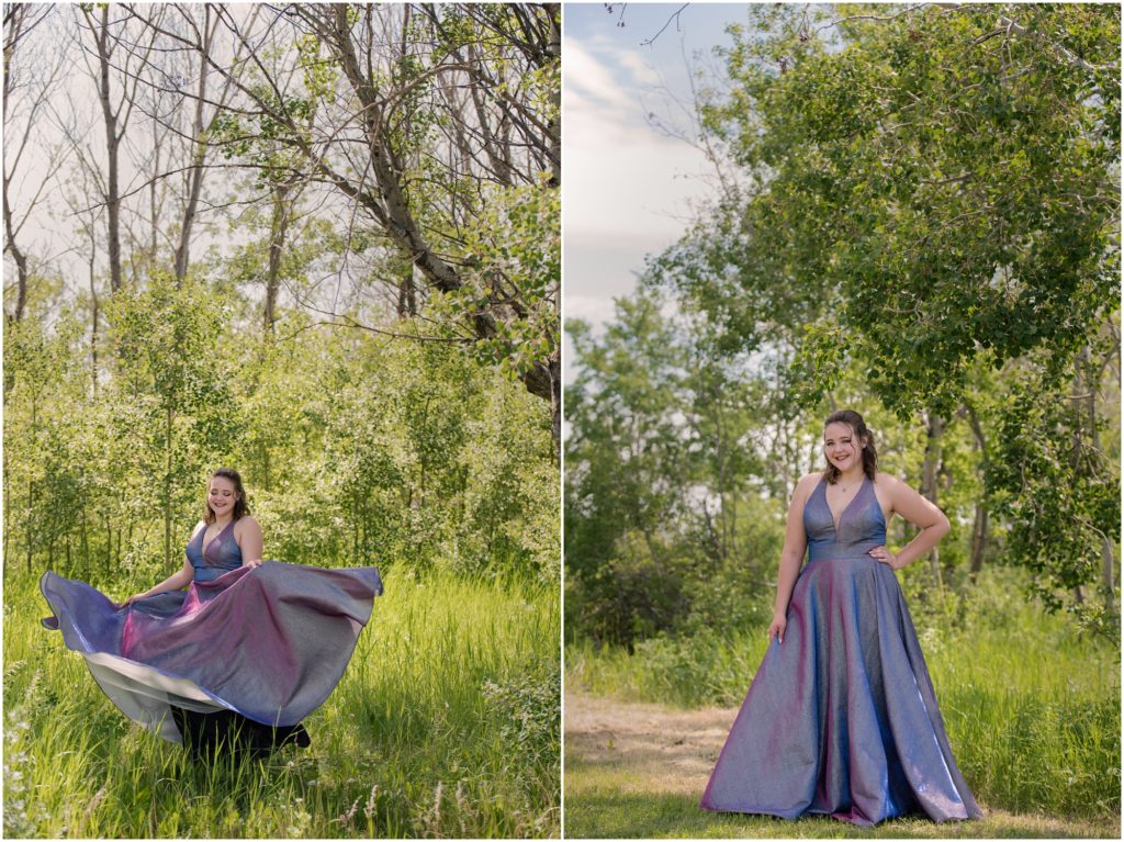 dalmeny saskatchewan 2020 graduation session skirt twirl and full length portrait