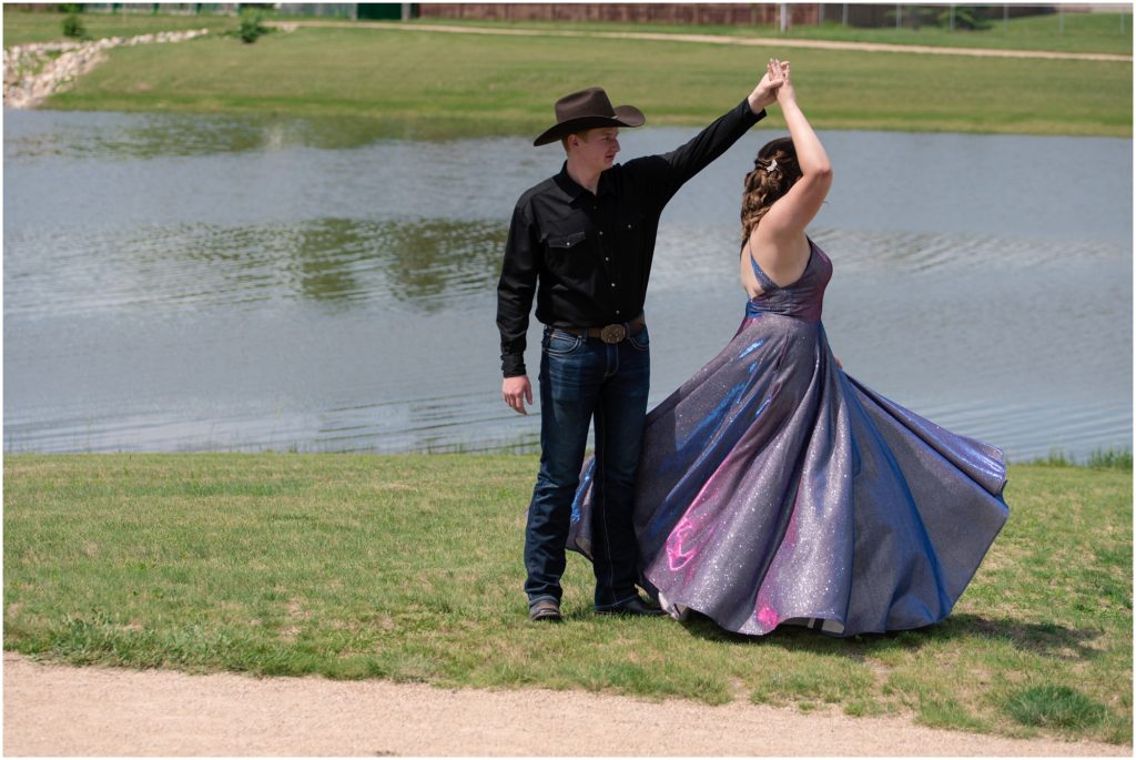 dalmeny saskatchewan 2020 graduation session skirt twirl with escort